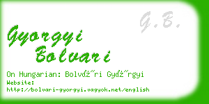 gyorgyi bolvari business card